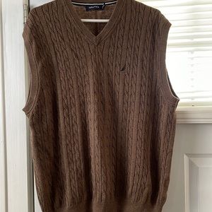 Nautica 100% cotton v neck sleeveless pullover cardigan